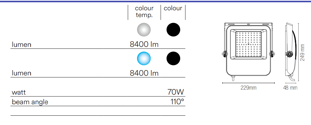 Proiettore per esterno IP65 alluminio nero luce 4000-6000°k varie potenze TAURUS Proiettore per esterno IP65 alluminio nero luce 4000-6000°k varie potenze TAURUS
